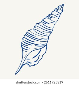 Beautiful spiral shell design with intricate lines and elegant curves on a light background