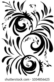beautiful spiral stamen monogram pattern vector tattoo ornament