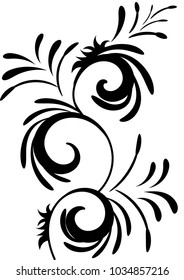 beautiful spiral stamen monogram pattern vector tattoo ornament