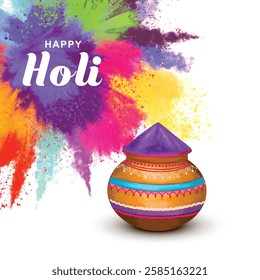 Beautiful splash colorful happy holi background