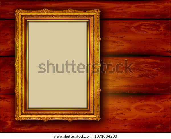 Beautiful Splendor Wood Frame On Red Stock Vector Royalty Free