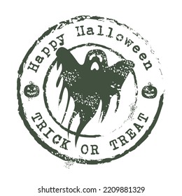Beautiful spooky Halloween grungy rubber stamp vector