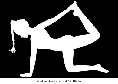 beautiful sporty girl practices yoga, pilates, fitness
