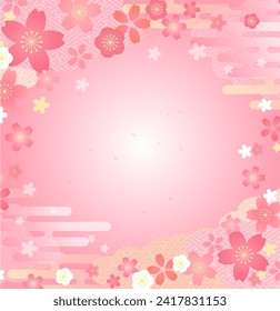 Beautiful spring background design with cherry blossom illustration