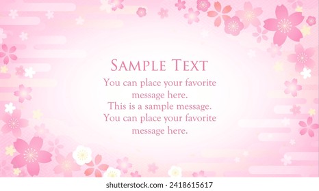 Beautiful spring background design with cherry blossom illustration
