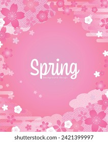 Beautiful spring background design with cherry blossom illustration