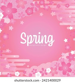 Hermoso diseño de fondo primaveral con ilustración de flor de cerezo