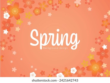 Beautiful spring background design with cherry blossom illustration