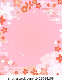 Beautiful spring background design with cherry blossom illustration