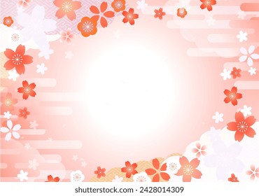 Hermoso diseño de fondo de primavera con ilustración de flor de cerezo