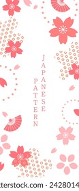 Beautiful spring background design with cherry blossom illustration