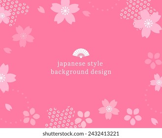Beautiful spring background design with cherry blossom illustration