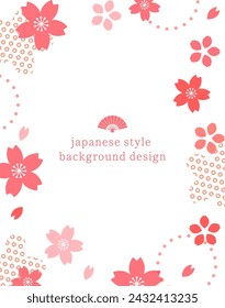 Beautiful spring background design with cherry blossom illustration