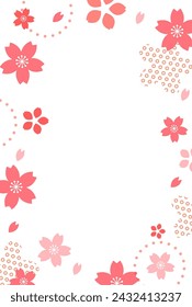 Beautiful spring background design with cherry blossom illustration