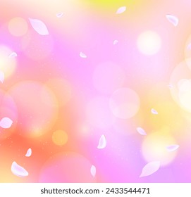 Beautiful spring background design with cherry blossom illustration
