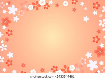 Beautiful spring background design with cherry blossom illustration

