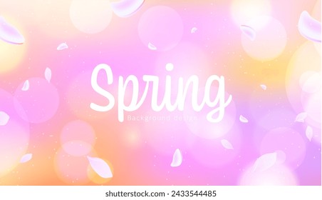 Beautiful spring background design with cherry blossom illustration
