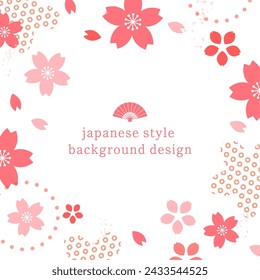 Beautiful spring background design with cherry blossom illustration

