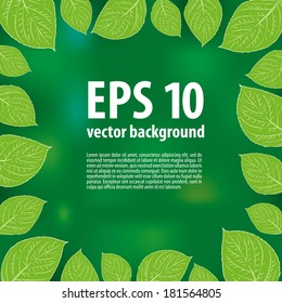 Beautiful spring background. Green and yellow colors. Vector illustration