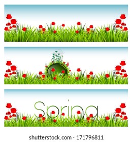 Beautiful spring background, illustration.