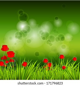 Beautiful spring background, illustration.