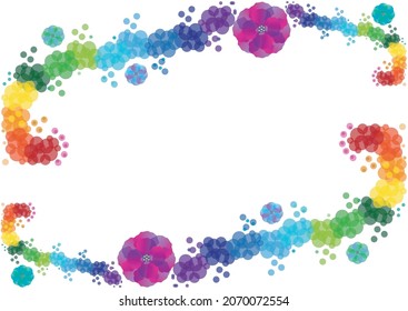 schöner Frühlingshintergrund mit mehrfarbigen Blumen wie ein Aquarellbogen
