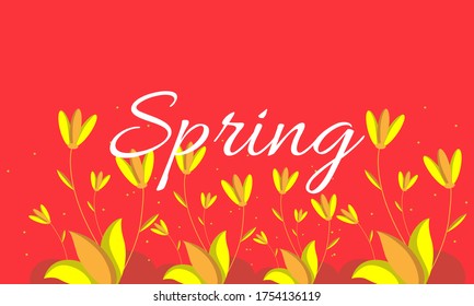 Beautiful spring background in paper style
