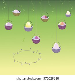 Beautiful Spring card with bird houses, birds and flowers