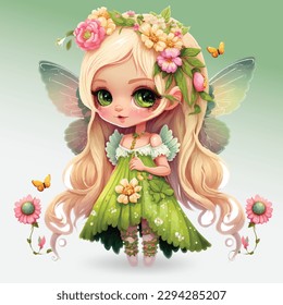 Beautiful Spring Fairy - Whimsical and Delightful Fantasy Art