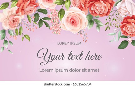 Beautiful spring floral paper template