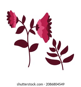 Beautiful spring flower flat design illustration
