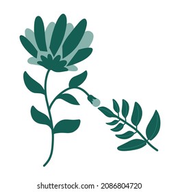 Schöne Frühlingsblume, Flachdesign-Illustration