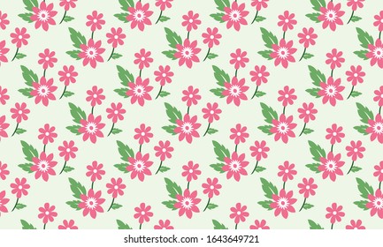 Beautiful spring flower pattern background, with leaf and floral romantic design.