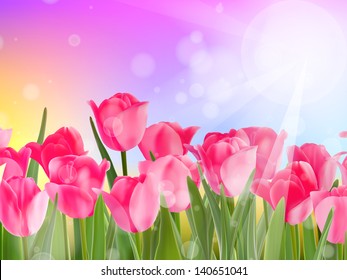 Beautiful spring flowers. And also includes EPS 10 vector