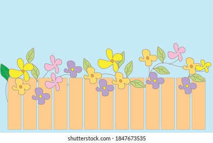 Beautiful spring flowers on gradient background