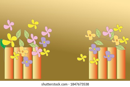 Beautiful spring flowers on gradient background