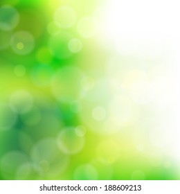 Beautiful spring forest bokeh. Vector background