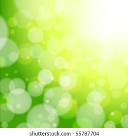 Beautiful spring forest bokeh. Vector background