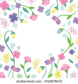 
Beautiful spring frame of flowers