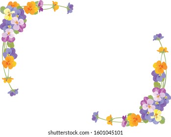 Beautiful spring frame of viola flower