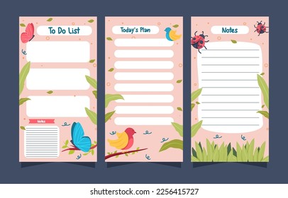 Hermoso diseño de plantillas de diario de primavera