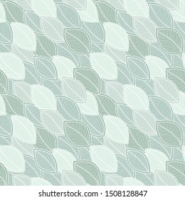 Beautiful spring leaves seamless pattern, hand drawn vector background. For textile or book covers, wallpapers, design, graphic art, printing, hobby, invitation. 