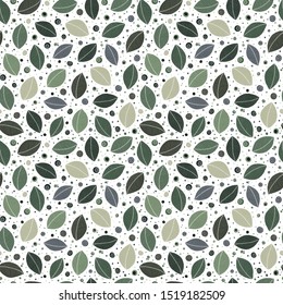 Beautiful spring leaves seamless pattern, hand drawn vector background. For textile or book covers, wallpapers, design, graphic art, printing, hobby, invitation. 