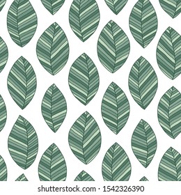 Beautiful spring leaves seamless pattern, hand drawn vector background. For textile or book covers, wallpapers, design, graphic art, printing, hobby, invitation. 