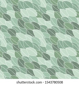 Beautiful spring leaves seamless pattern, hand drawn vector background. For textile or book covers, wallpapers, design, graphic art, printing, hobby, invitation. 