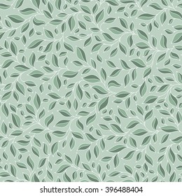Beautiful spring leaves seamless pattern, hand drawn vector background.