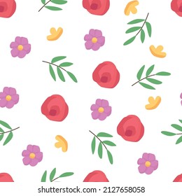 Hermoso patrón de primavera con flores. Ilustración brillante, se puede usar como postal, tarjeta de invitación para boda, cumpleaños y otros feriados.