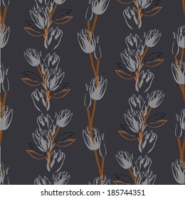 beautiful spring seamless pattern with  tulips 