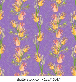 beautiful spring seamless pattern with  tulips 
