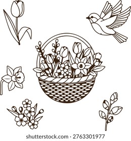 Beautiful spring season background featuring blooming flowers, fresh green leaves, and bright sunshine under a clear blue sky. This vibrant natural scene captures the essence of spring with colorful blossoms, soft light, and a peaceful outdoor atmosphere. Perfect for seasonal design, floral themes, nature illustrations, wallpapers, and eco-friendly concepts representing growth, renewal, and freshness.